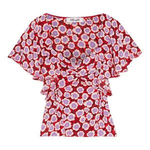 Diane Von Furstenberg Lydia Floral Silk Top 14